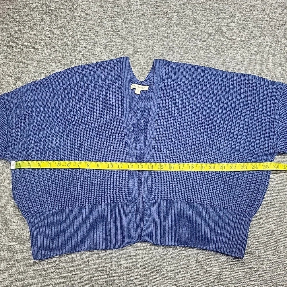 Womens Open Front Cardigan X-Large Size Navy Blue Long Sleeves Sweater
